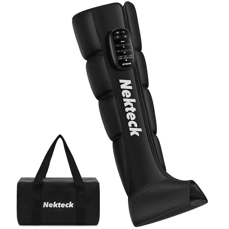 Nekteck 1 Pcs Air Pressure Leg Massager Cordless Foot Massage Boots Kneading Squeeze Deep Relaxation Calf with Storage Bag
