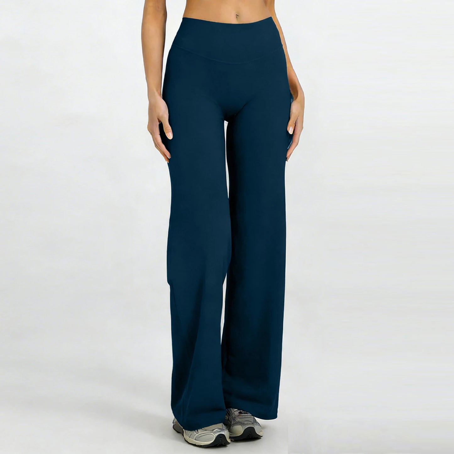 Women Yoga Wide-leg pants Straight Leg Bottoms Naked Feel Pilates Running Sports Trousers Women's Mid-Waist GYM Pants Leggings