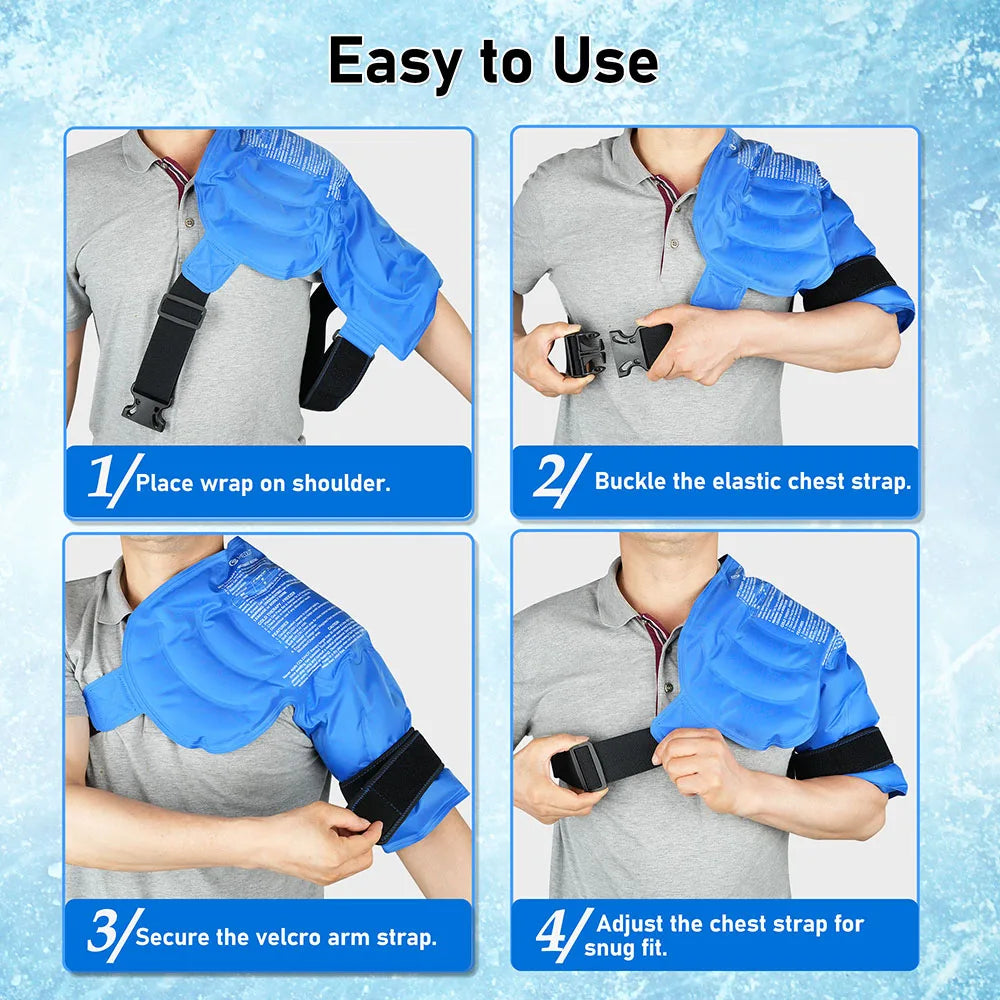 Shoulder Ice Pack Wrap, Hot Cold Therapy Support Brace for Shoulder Pain Relief, shoulder protector with ice Compress