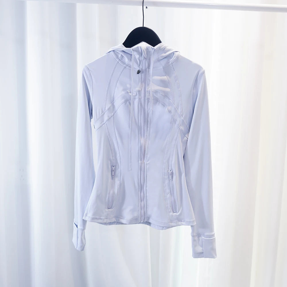 LULU FLORA New hooded jacket for summer, thin, quick drying, slimming, tight fitting, sports and elastic jacket, slim fit