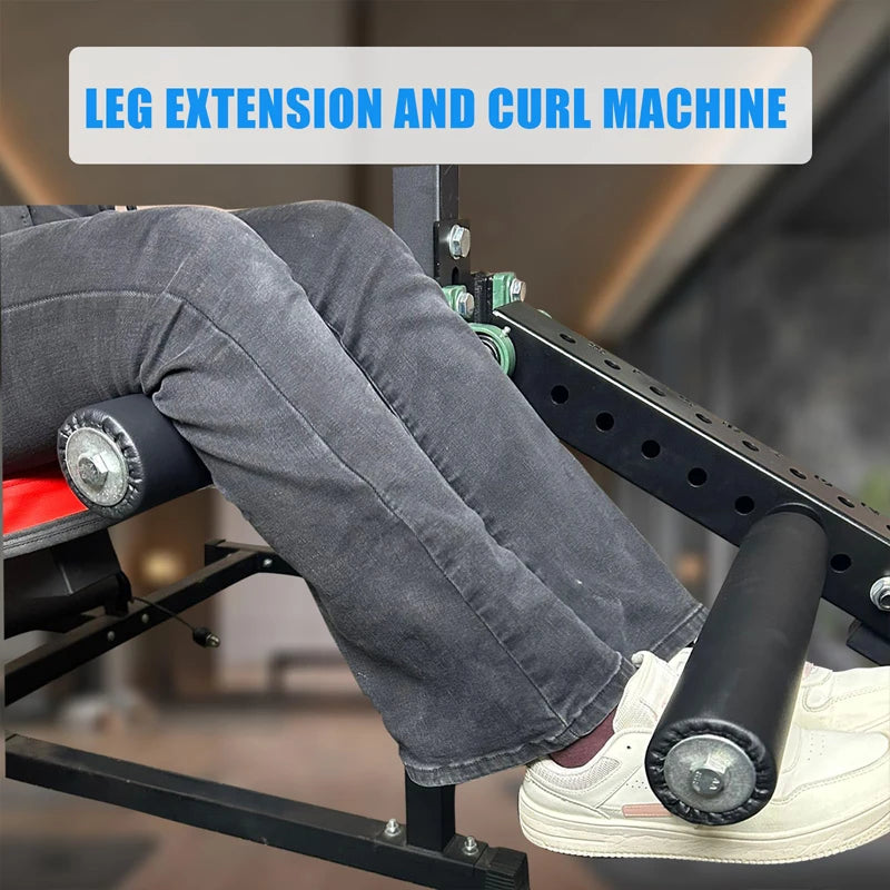 Power Rack Mounted Leg Extension & Curl Machine for Home Gym Equipment, Adjustable Leg Press Attachment for Lower Body