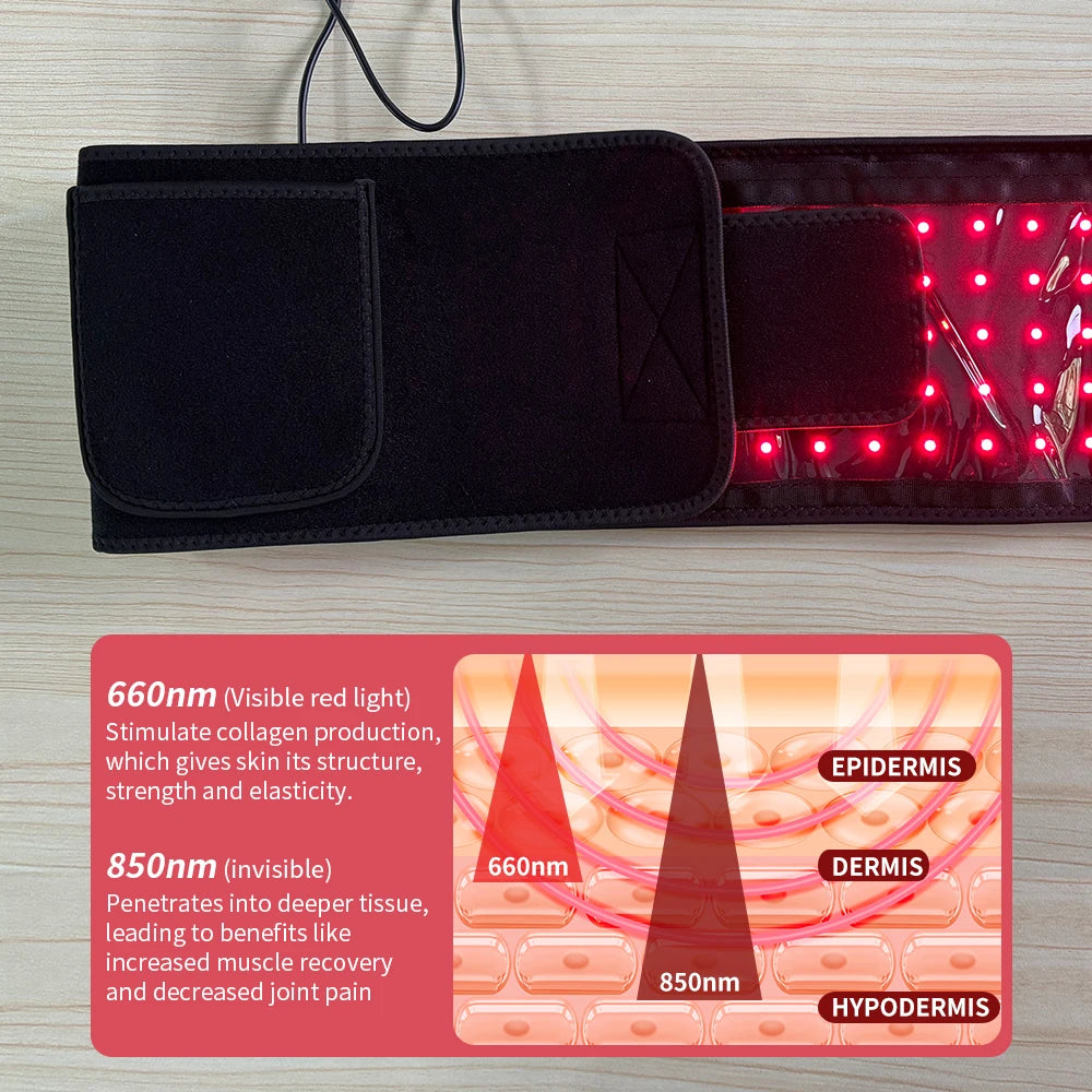 Near Infrared Red Light Therapy Belt 660nm 850nm For Body