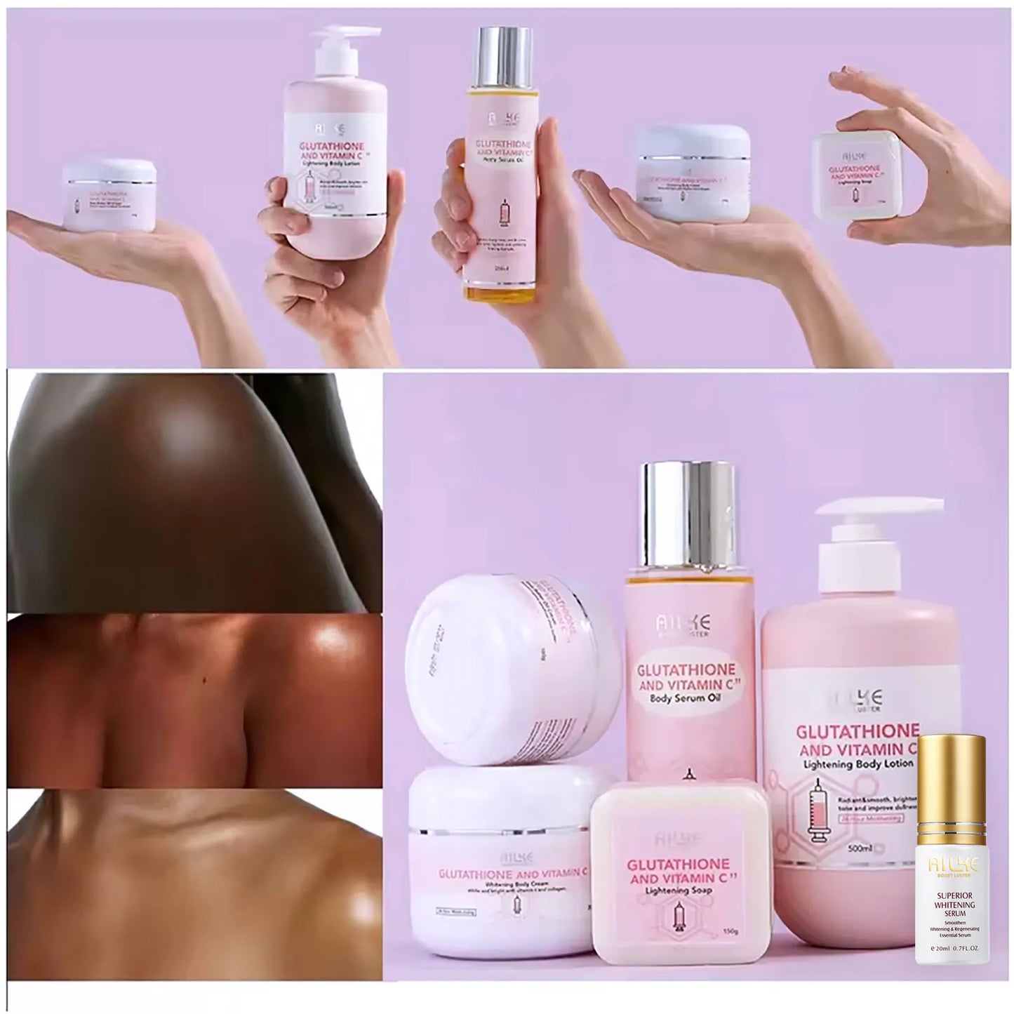 AILKE Whitening Glutathione Vitamin C Facial Lotion Moisturizer