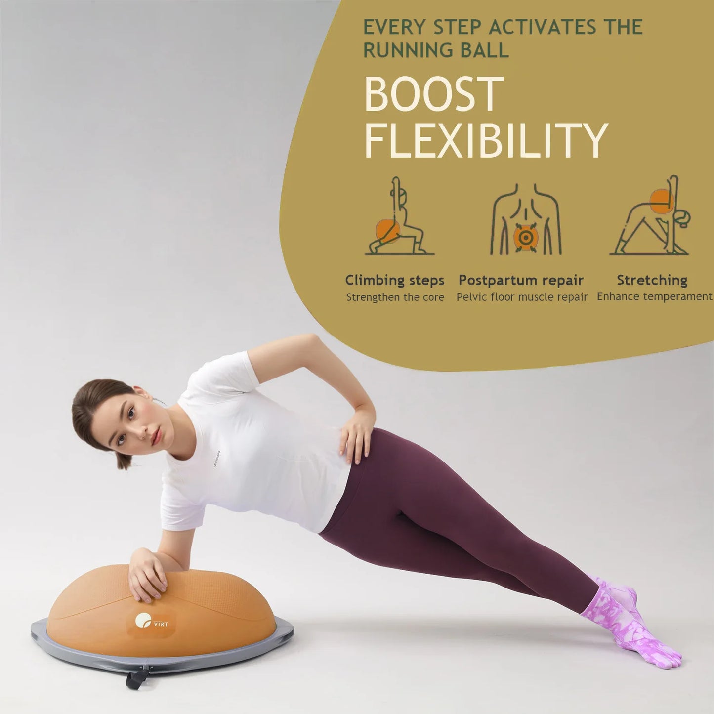 workout equipment for home， balancing ball，half ball balance trainer，core training equipment， 27.5 inch Yoga Exercise Ball for H