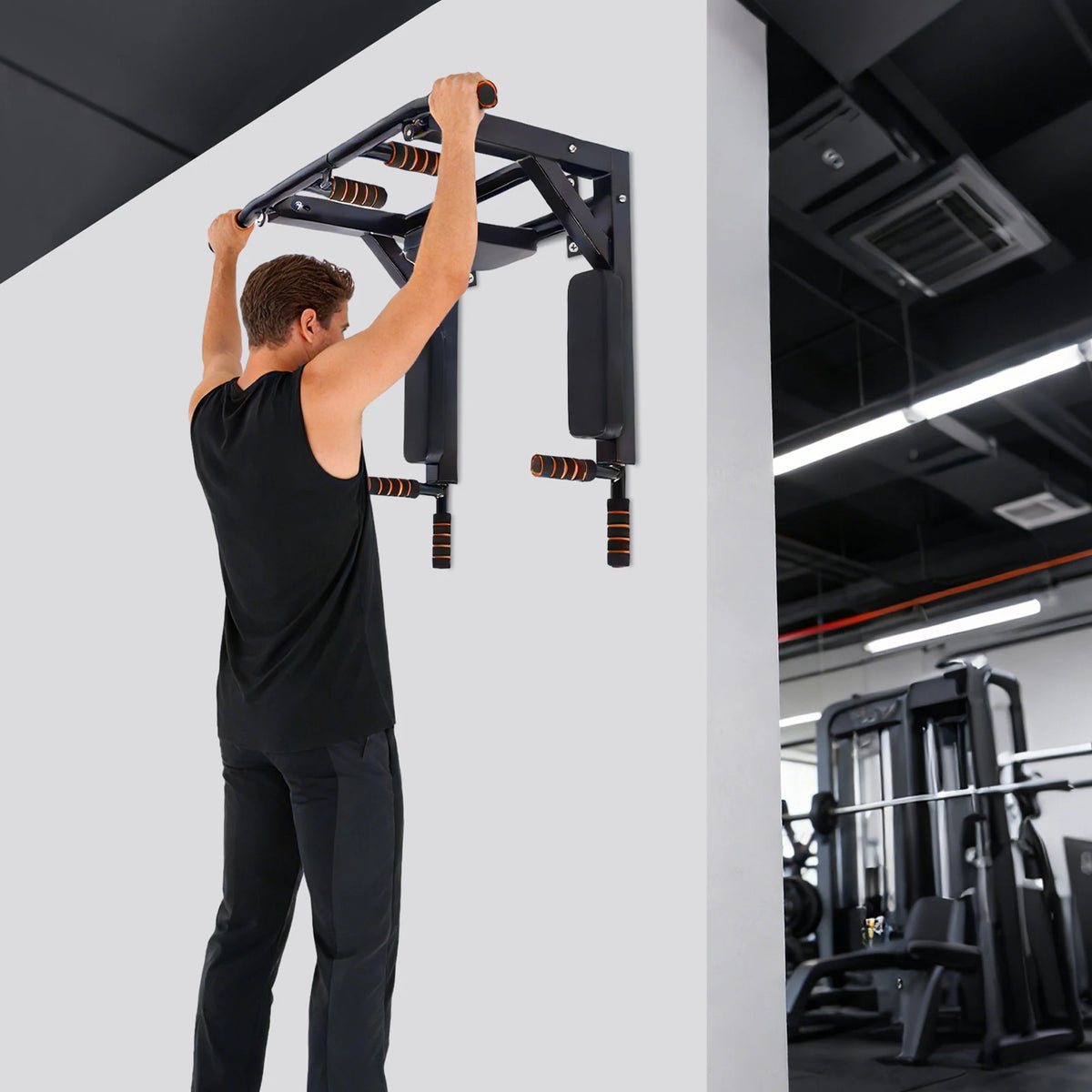 200kg Multifunctional Wall Pull-up Fitness Equipment,Indoor Dip Stand,Horizontal Bar,Training Equipment for Home Gym Workout