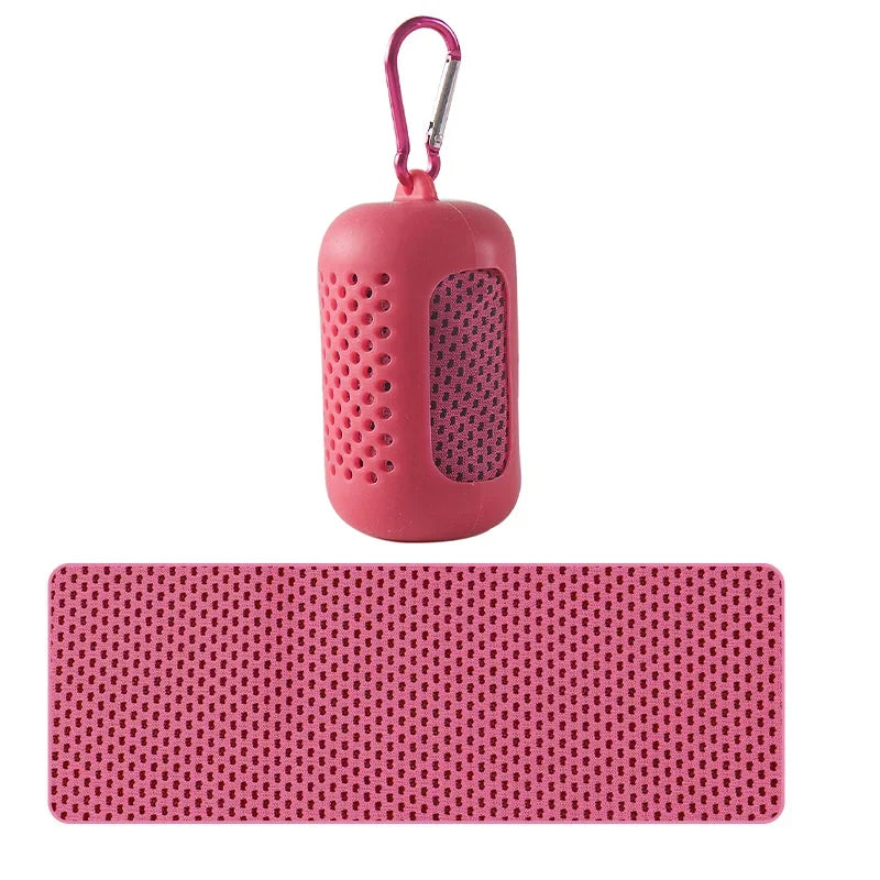 Portable Circular Silicone Wrapped Cooling Towel With Quick Drying Polyester
