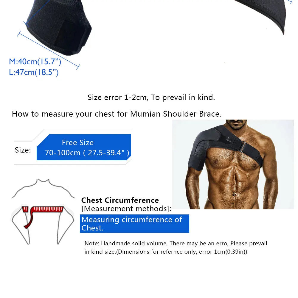 Breathable Shoulder Brace with Pressure Pad Neoprene Sleeve Ice Support Pain Shoulder Compression Air Bag Shoulder Protector