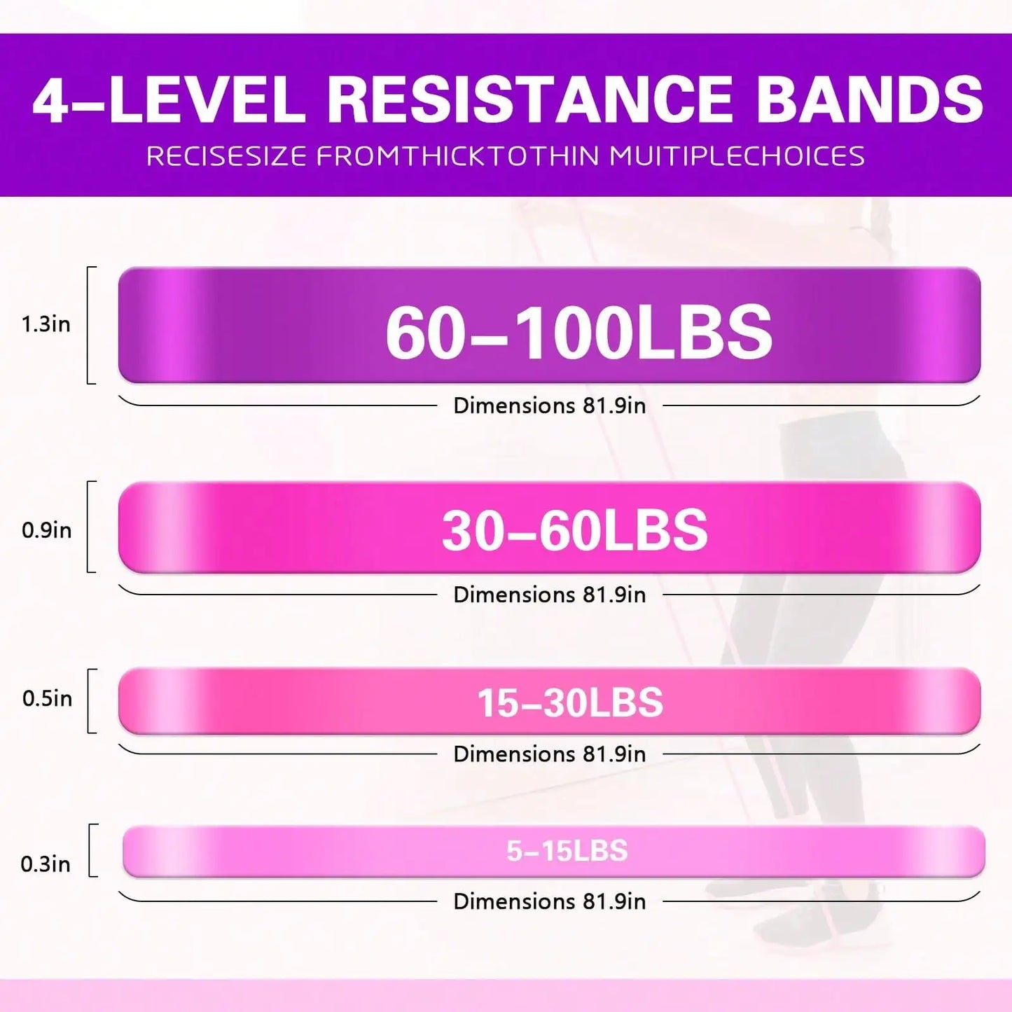 TPE Stackable Resistance Workout Bands For Full Body Strength Training