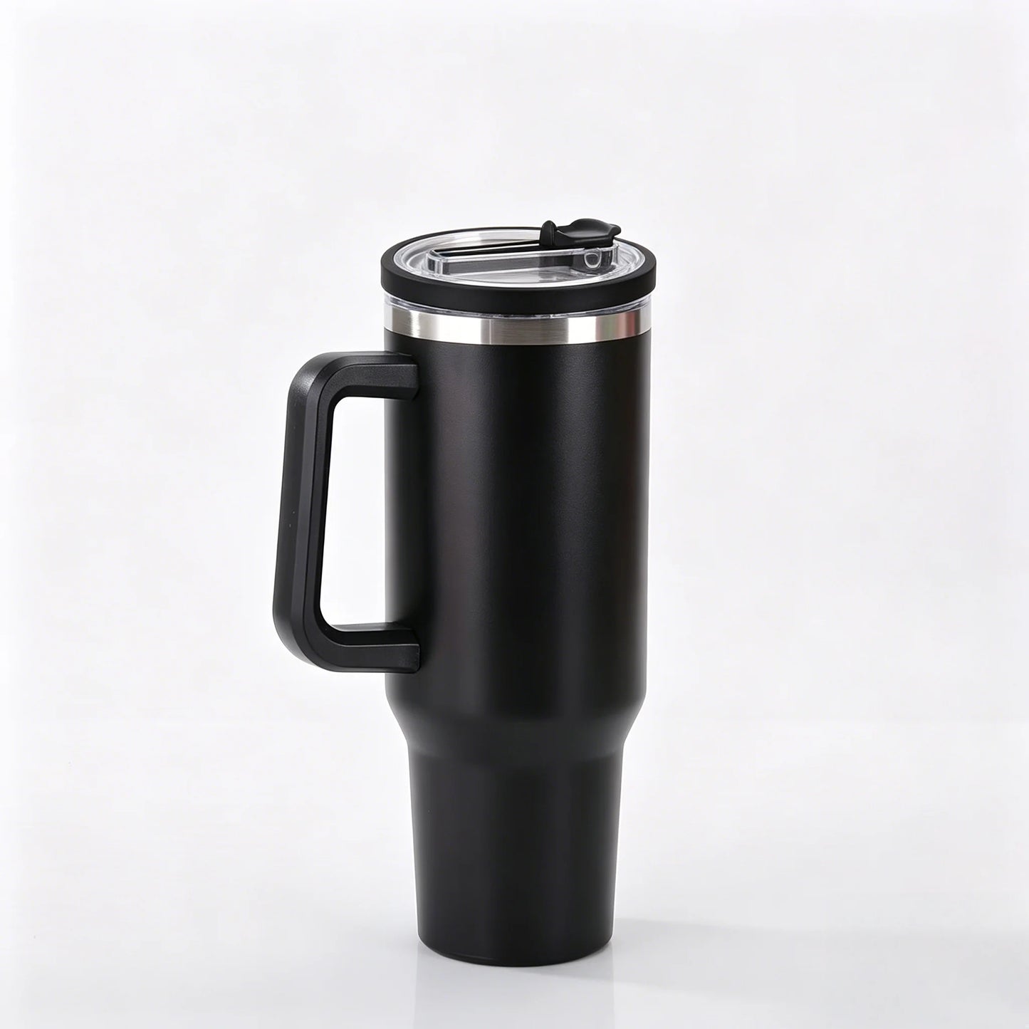 Double Wall Insulated Stainless Steel Tumbler With Handle And Straw