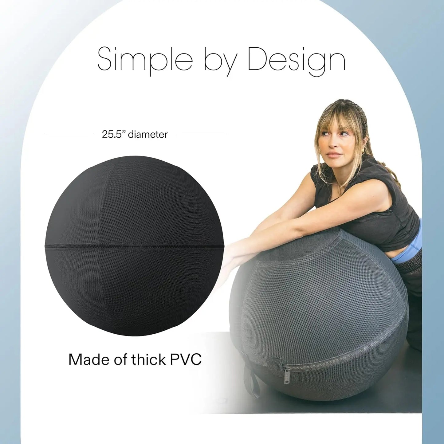 Balance Ball - Exercise Ball Chair for Yoga, Pilates, Barre, Core Strengthening & Physical Therapy