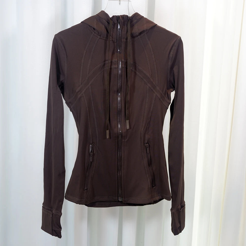 LULU FLORA New hooded jacket for summer, thin, quick drying, slimming, tight fitting, sports and elastic jacket, slim fit