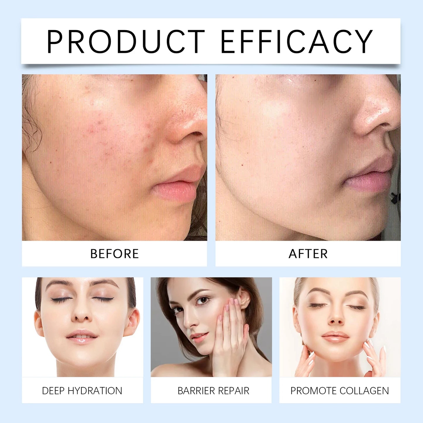 Blue Copper Peptide Facial Serum Anti-Aging Treatment Helps Firm Skin Deep Hydration Gentle Care Improve Skin Texture Brighten