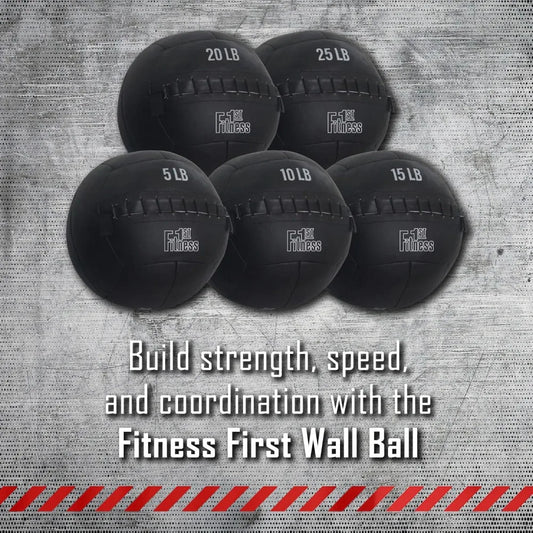 Fitness First Soft Wall Ball, 5-25 LBS, Durable Reinforced for Core Strength Building, Cardio