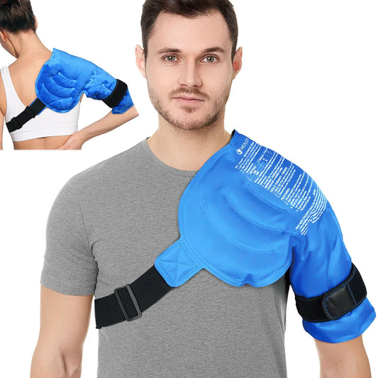 Shoulder Ice Pack Wrap, Hot Cold Therapy Support Brace for Shoulder Pain Relief, shoulder protector with ice Compress