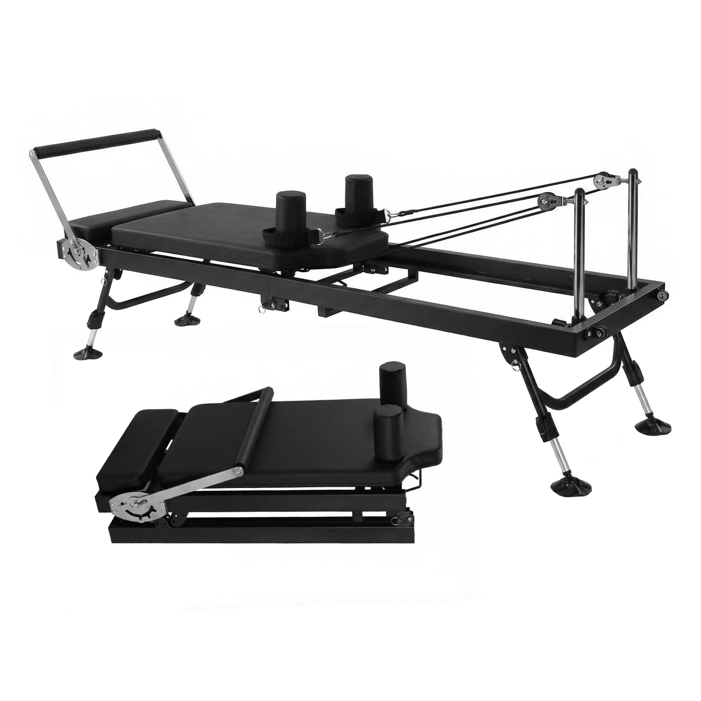 78 In Smooth Glide Carriage Reformer with Springs Resistance Portable Pilates Machine 300 LBS Capacity Suitable for All Levels