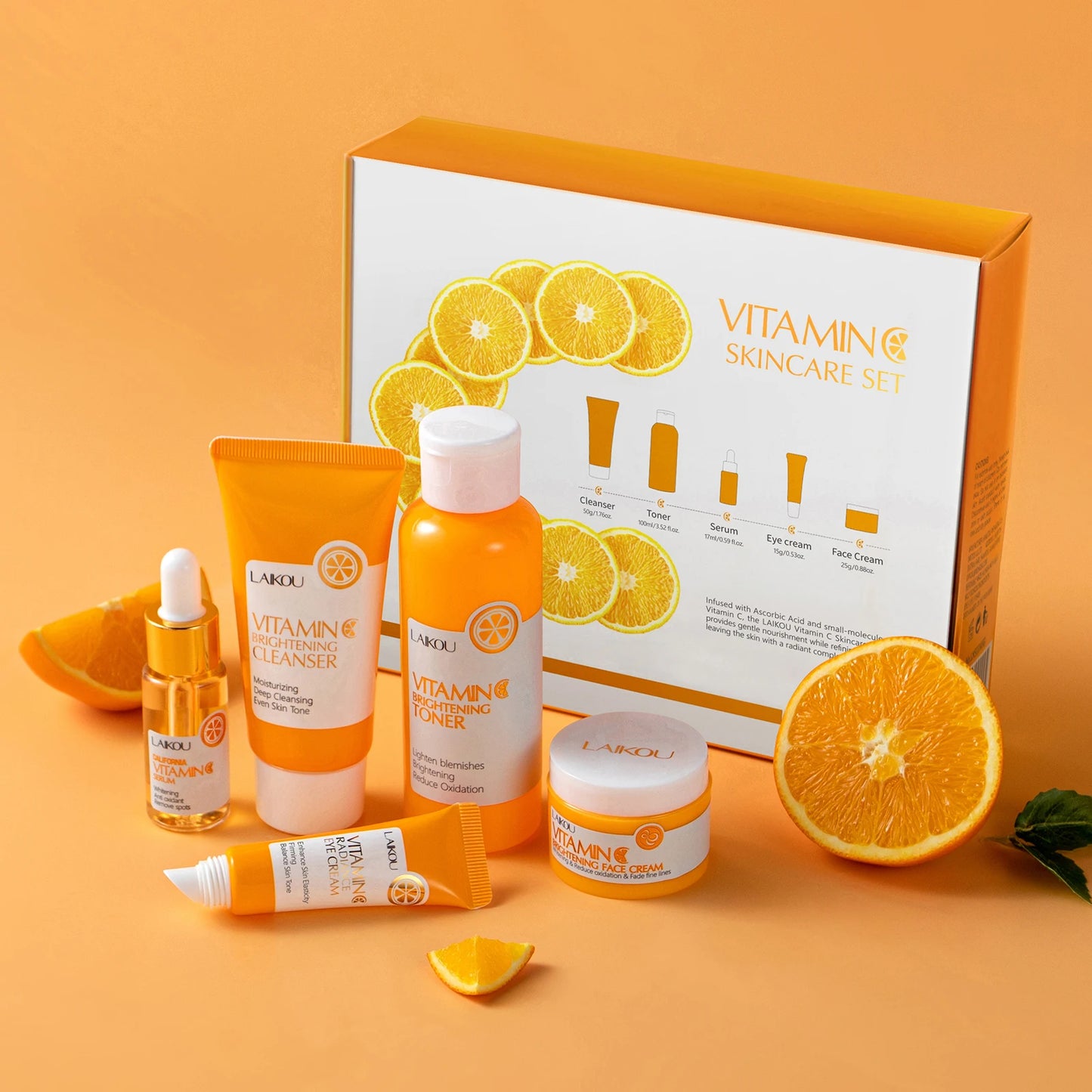 LAIKOU Vitamin C Skincare Set Brightening 5 Piece Kit