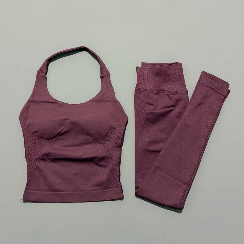 2 Pieces Sportswear Women Yoga Set Gym Clothes Sportswear Yoga Suits Fitness Set Tracksuits Sports Top Gym Leggings Set