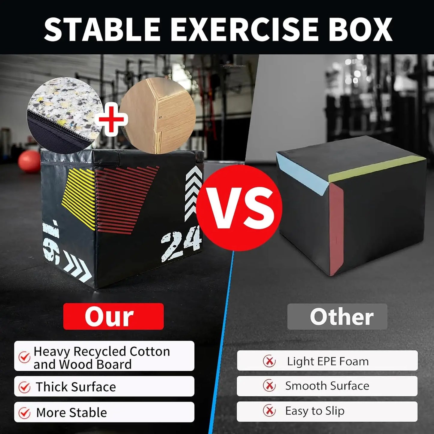 HiMISS 3 In 1 Jump Box Soft Platform Vaulting Box For Plyometrics