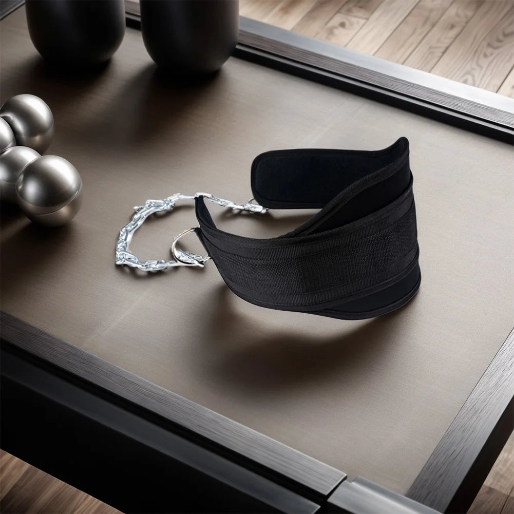 APWIKOGER Weightlifting Dip Belt With Chain Neoprene Back Support