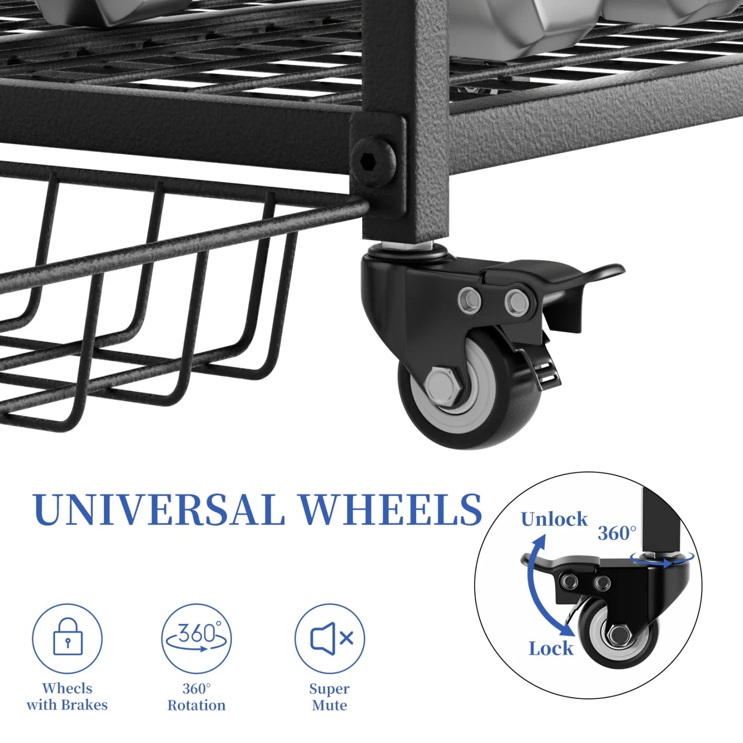 Yoga Mat Storage Rack Home Gym Storage Rack on Wheels Gym Organizer Equipment Storage for Home Exercise and Fitness Gear
