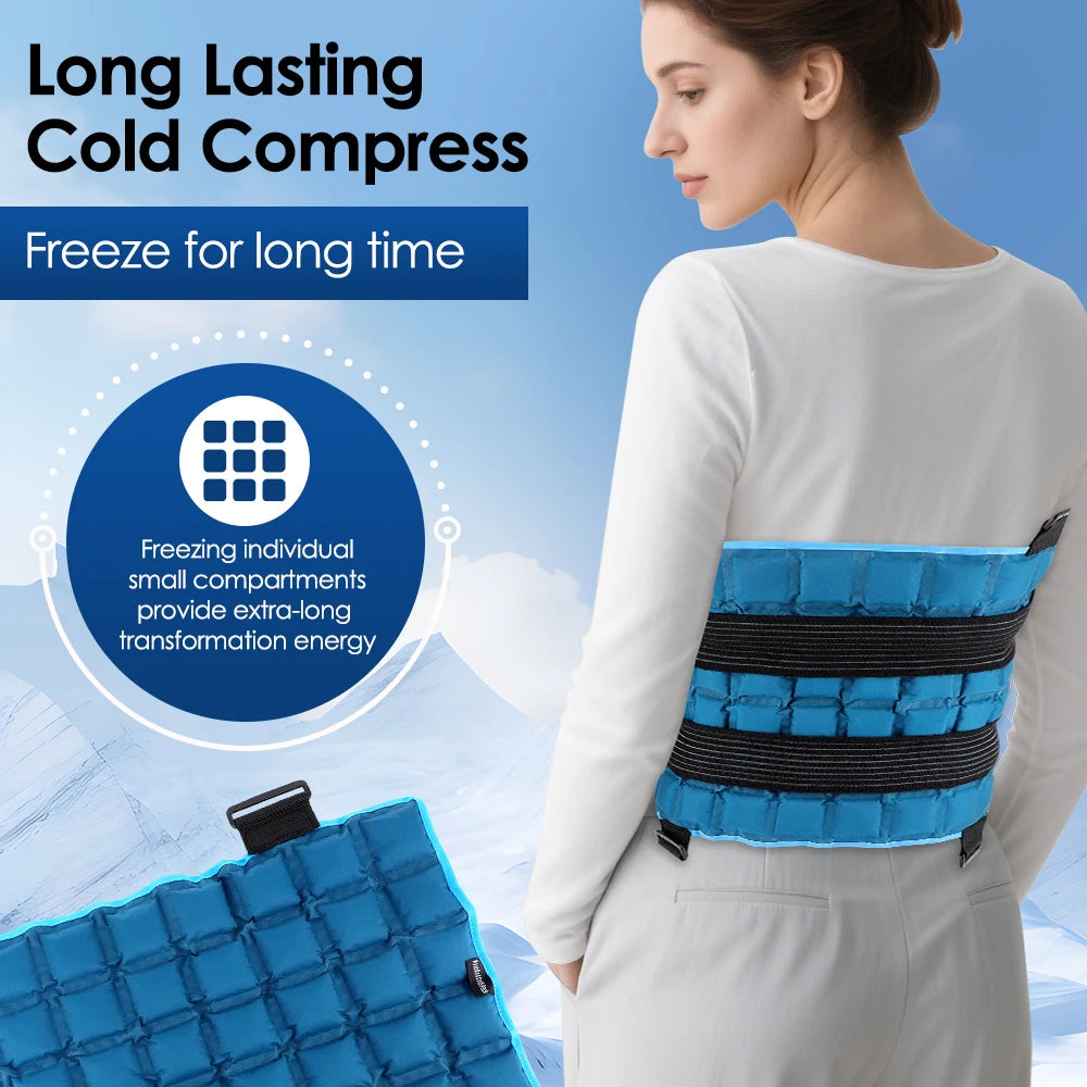 Large Ice Pack For Muscle Relax Reusable Hot Cold Gel Pack Cooling Cushion Knee Leg Back Neck Shoulder Ice Pack Wrap Massage Pad
