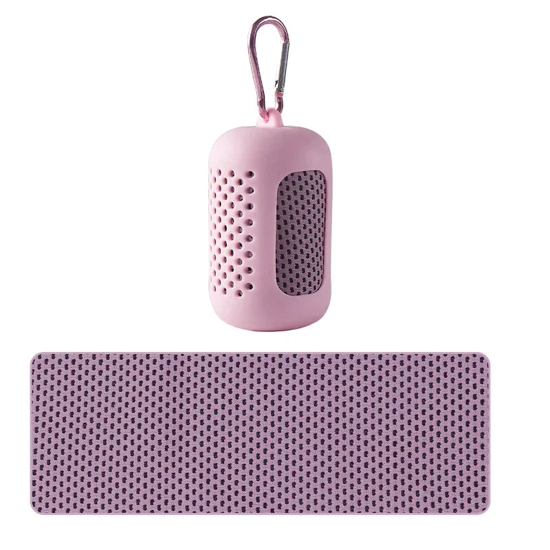 Portable Circular Silicone Wrapped Cooling Towel With Quick Drying Polyester