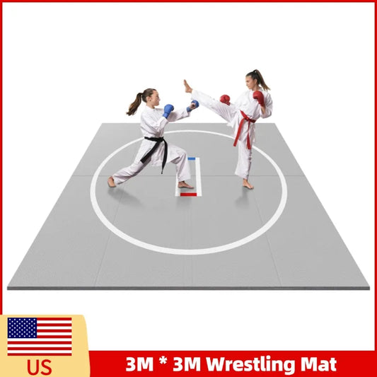 3M X 3M Jiu Jitsu Wrestle Mats Wear Resist Multi-Functional Training Blankets Anti-Slip for Grappling Martial Art Boxing Judo