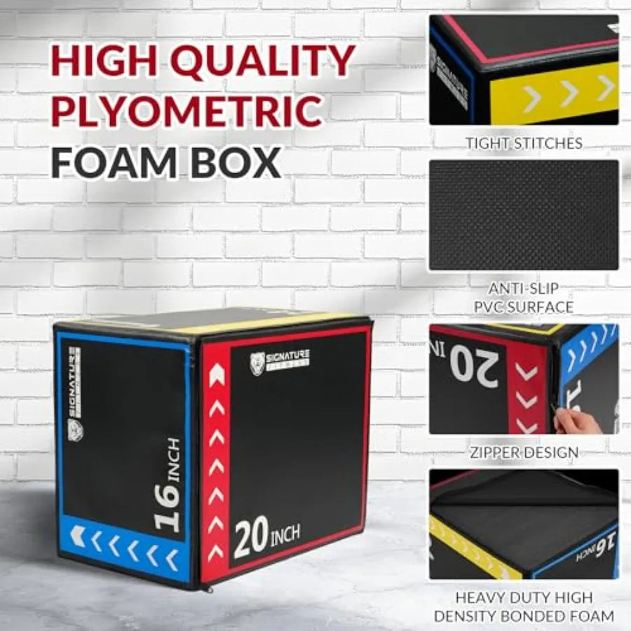 Home gym plyometric training foam plyo box jump box: anti-slip durable lightweight 350lb capacity multiple colors