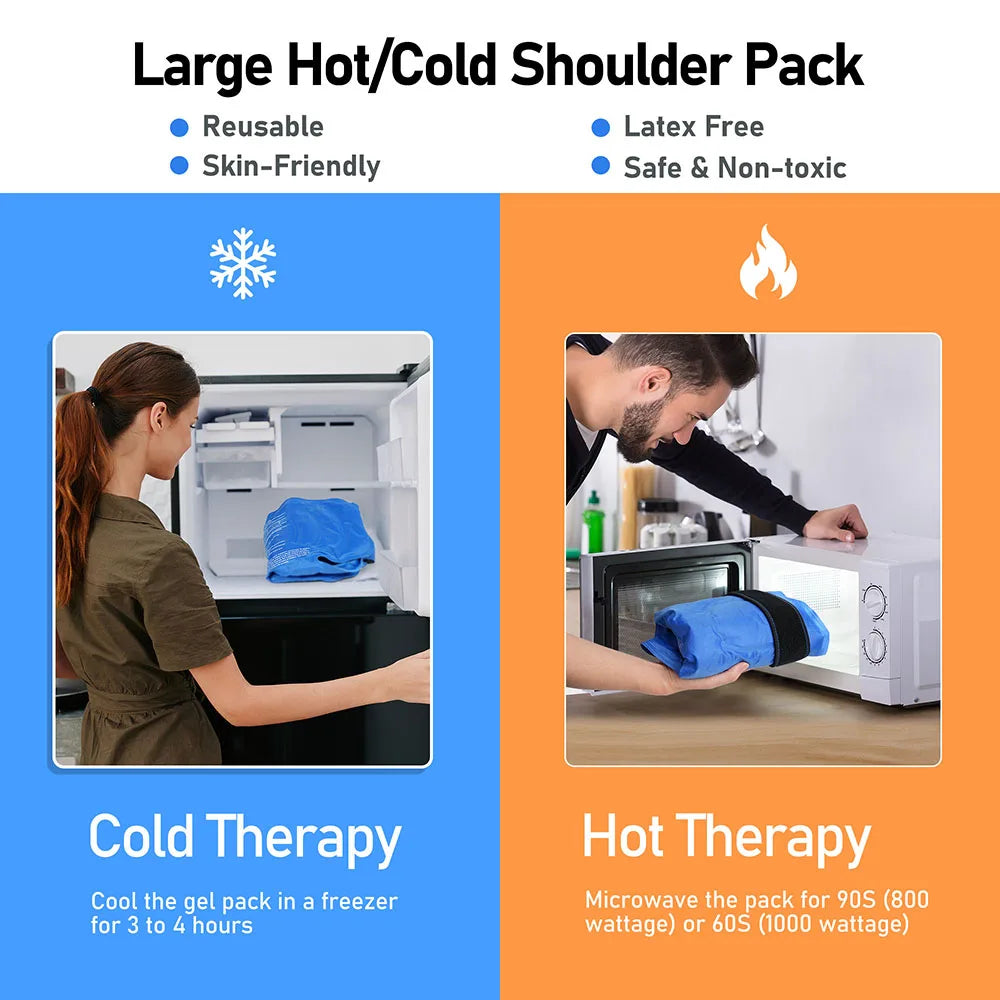 Shoulder Ice Pack Wrap, Hot Cold Therapy Support Brace for Shoulder Pain Relief, shoulder protector with ice Compress