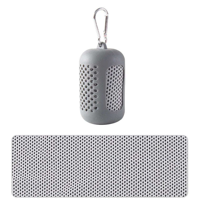 Portable Circular Silicone Wrapped Cooling Towel With Quick Drying Polyester
