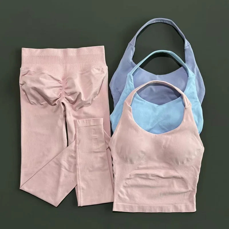 2 Pieces Sportswear Women Yoga Set Gym Clothes Sportswear Yoga Suits Fitness Set Tracksuits Sports Top Gym Leggings Set