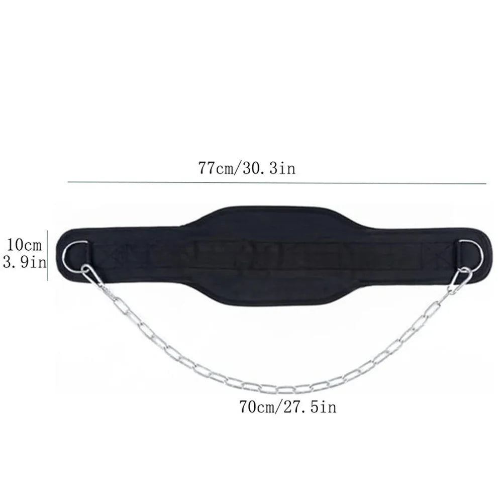 APWIKOGER Weightlifting Dip Belt With Chain Neoprene Back Support