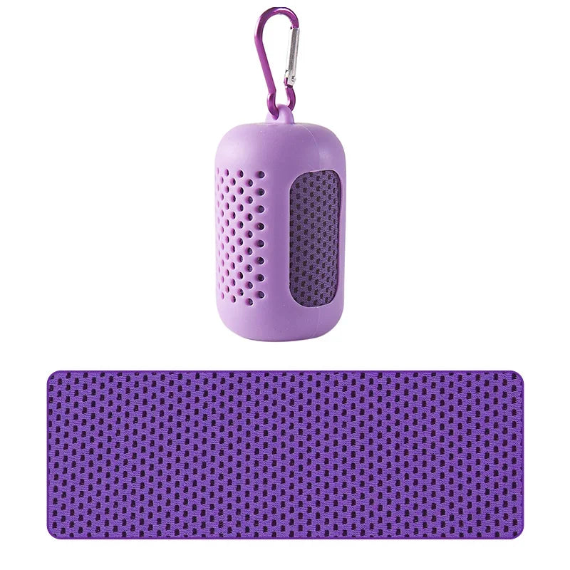 Portable Circular Silicone Wrapped Cooling Towel With Quick Drying Polyester