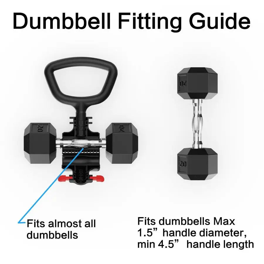 Kettlebell Converter Turn Dumbbells into Kettlebell for Home Gym Workout Adjustable Weights amp Up to 110LB Capacity 90Degree Ro