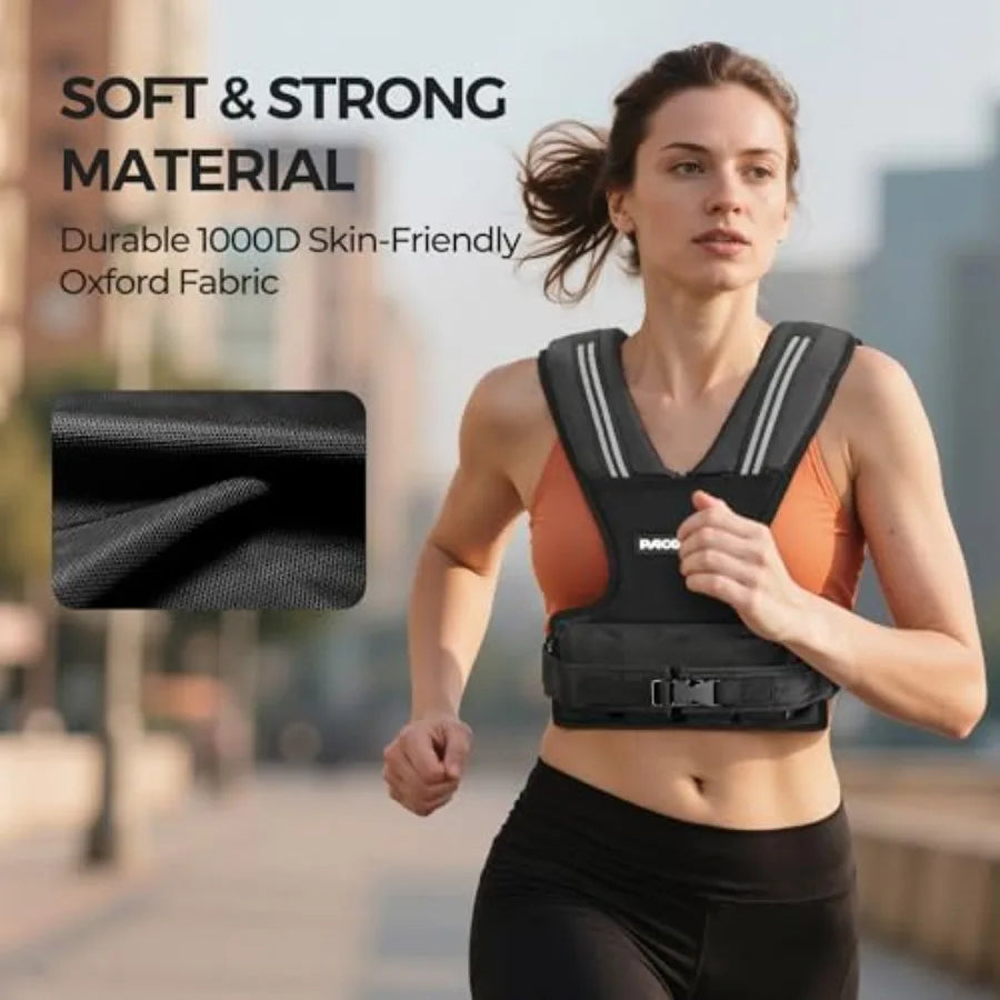 PACEARTH Adjustable Weighted Vest for Men Woman 20lb 22lb 35lb 44lb Weight-Adjustable Vest with Add-on Iron Blocks for Hardcore
