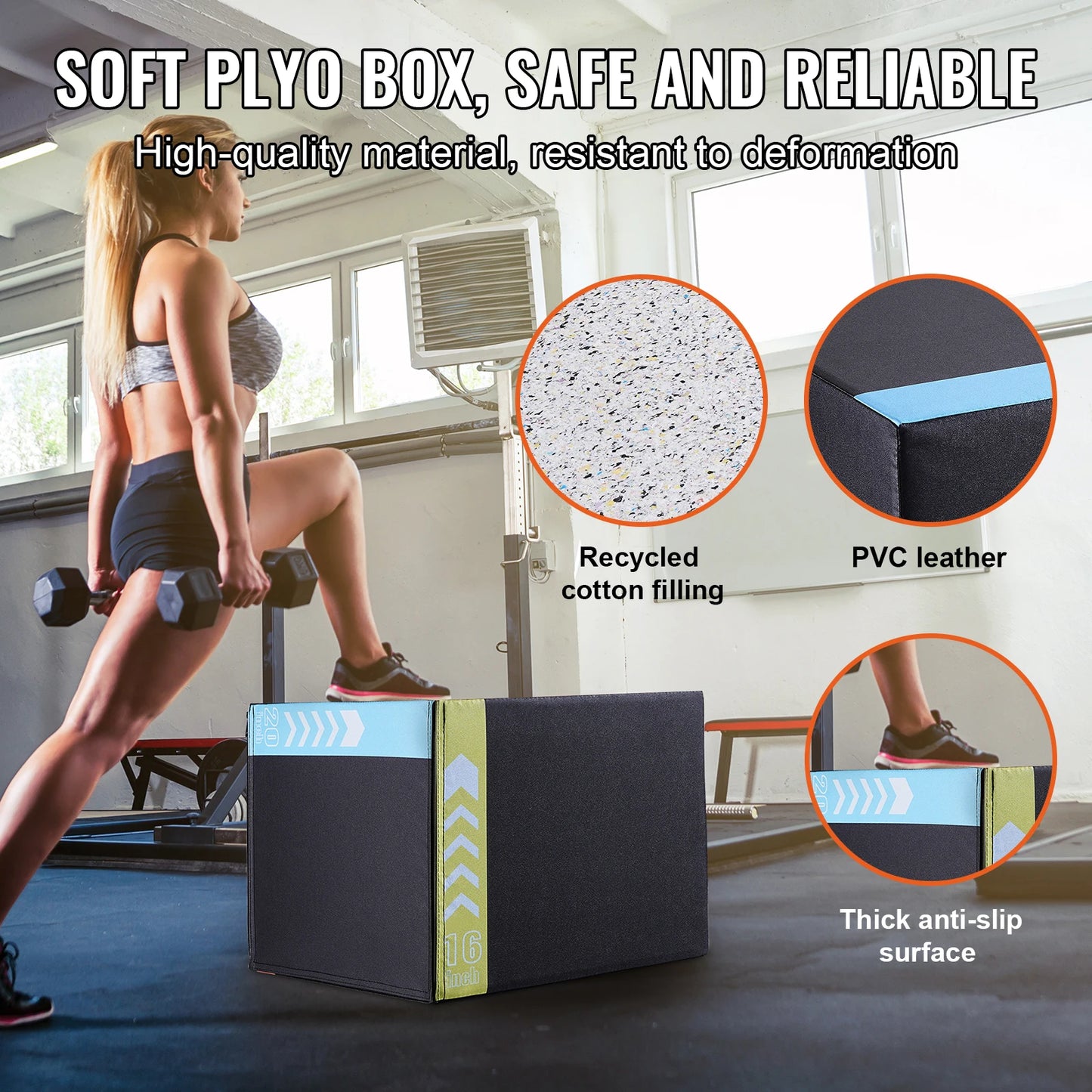 Premium Cotton Plyometric Jump Box For Home Fitness Training