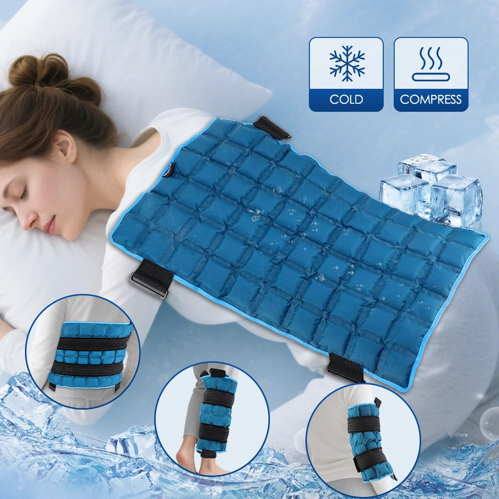 Large Ice Pack For Muscle Relax Reusable Hot Cold Gel Pack Cooling Cushion Knee Leg Back Neck Shoulder Ice Pack Wrap Massage Pad