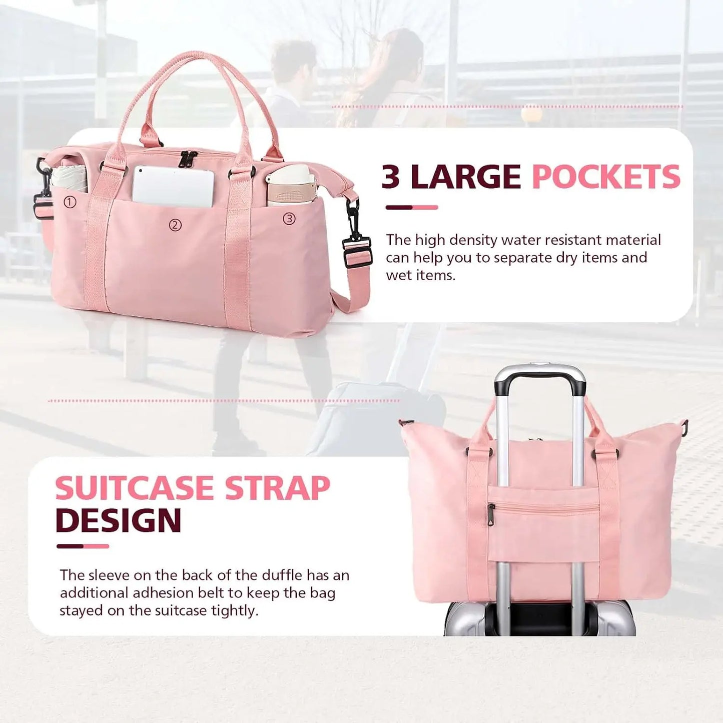 Small Gym Bag for Women with Yoga Mat Holder, Mini Duffle Bag for Travel, Lightweight Weekender Duffel for Workout and Dance