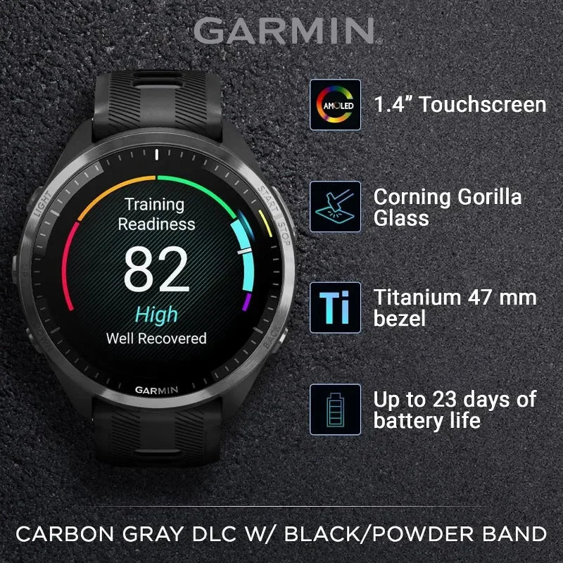 Best.Garmin Forerunner 965 Premium GPS Running and Triathlon 47mm Smartwatch with AMOLED Touchscreen Display