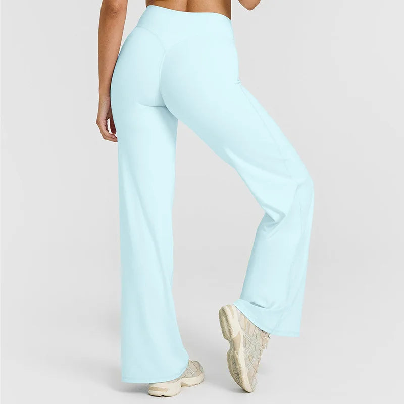 Sport Trousers Straight-Leg Pants Ultra Soft Butter Fabric Women's Mid-Waist Yoga Pants GYM Naked Feel Pilates Running