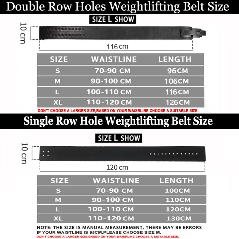 13mm Thick Weightlifting Belt,Double Row Holes Powerlifting Belt,Bodybuilding Back Protector and Lumbar Support,Gym Belts