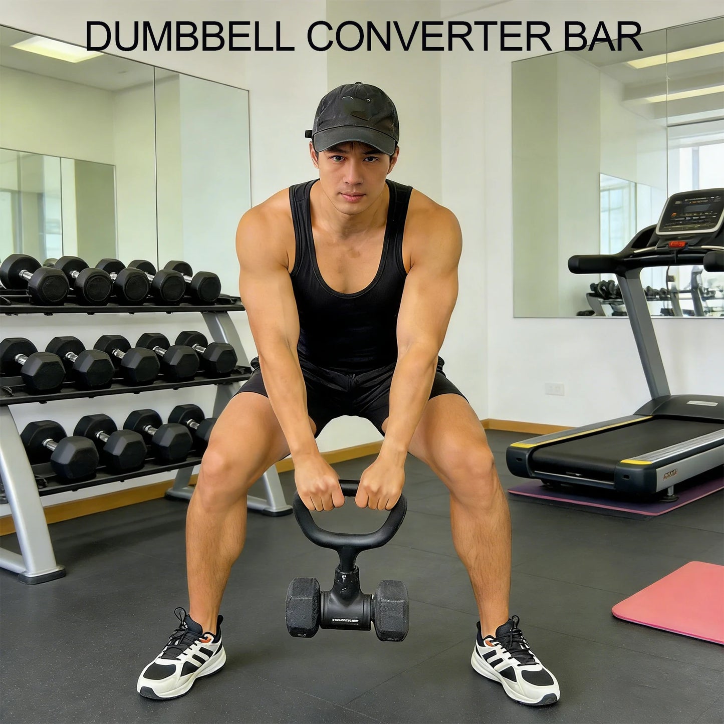 Adjustable Dumbbell to Kettlebell Converter – Home Gym Strength Training Attachment