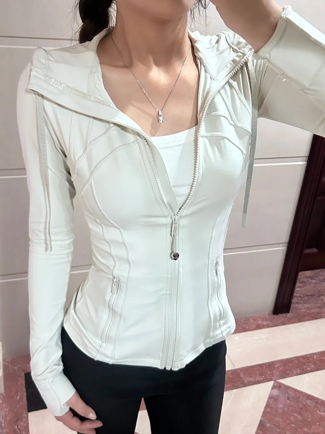 LULU FLORA New hooded jacket for summer, thin, quick drying, slimming, tight fitting, sports and elastic jacket, slim fit