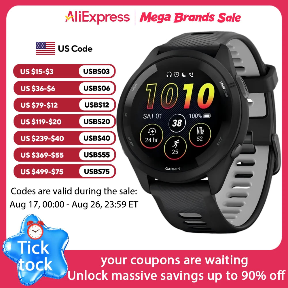 Garmin Forerunner 265 GPS Smartwatch With Multi Band Navigation