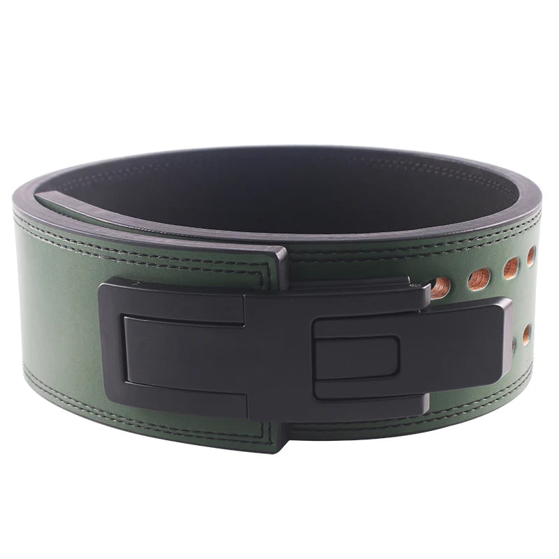 13mm Thick Weightlifting Belt,Double Row Holes Powerlifting Belt,Bodybuilding Back Protector and Lumbar Support,Gym Belts