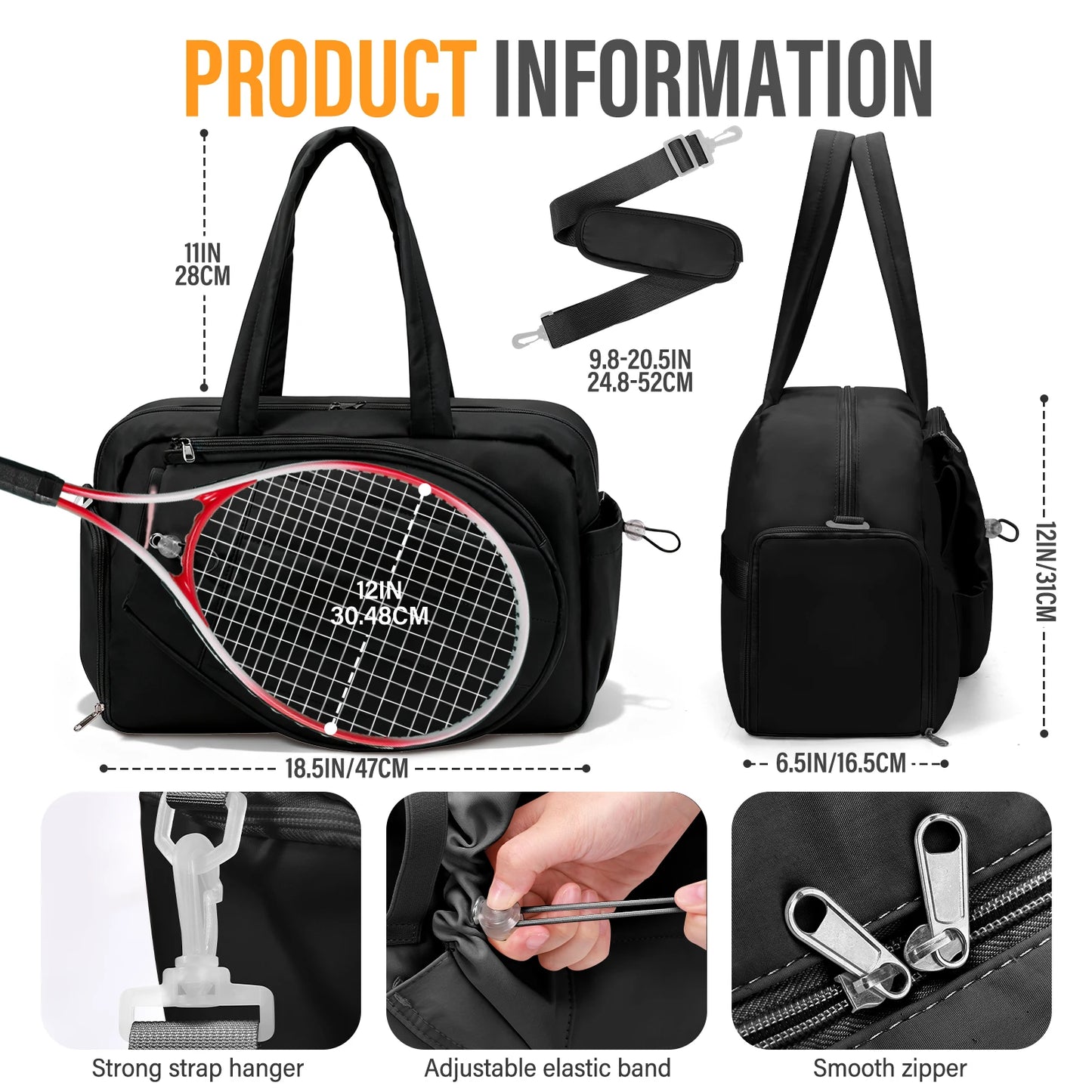 Tennis Gym Bag for Women Tennis Backpack Holds 2 Rackets with Shoe Compartment Gym Backpacks for Work Gym Bag for Women