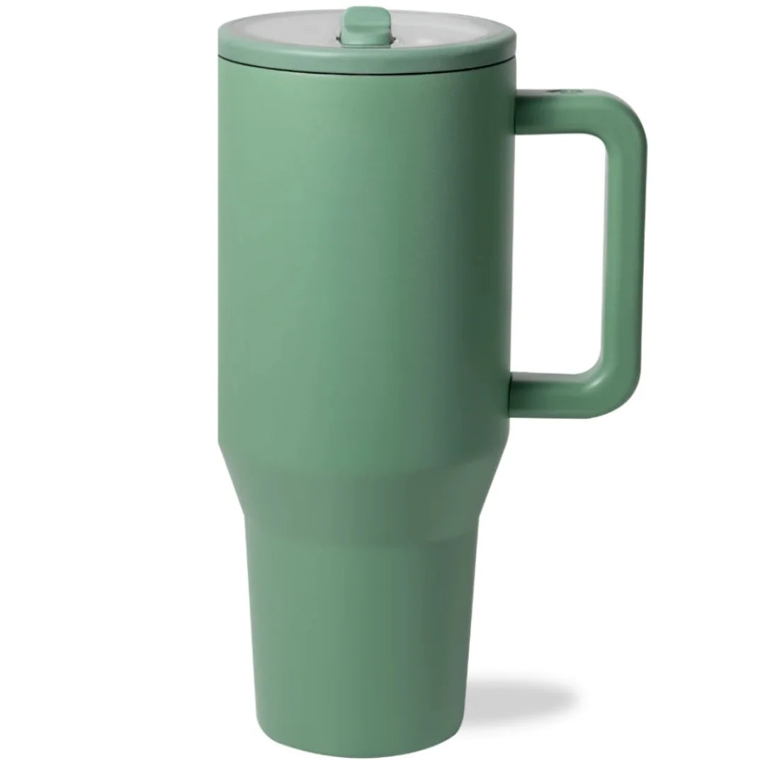 40oz Traveler for both men and women Bottle Steel Insulated Tumbler with Handle Flip Straw Perfect for Travel Outdoor Daily Use