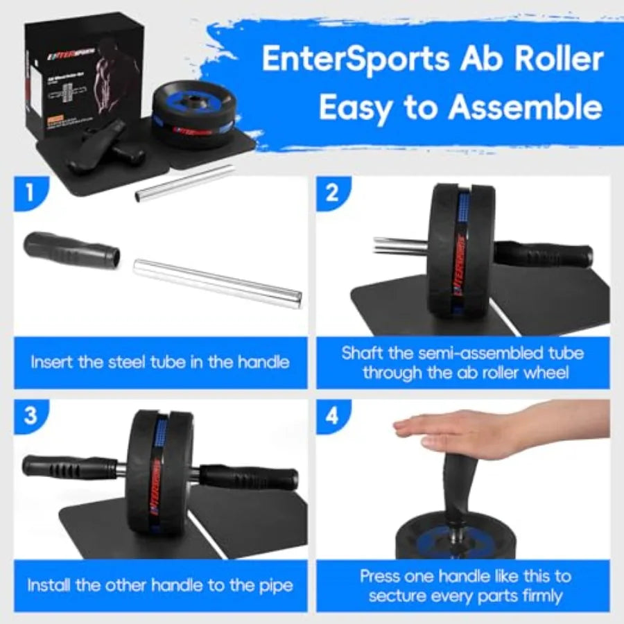 Ab Roller Wheel for Abs Workout - Abdominal Exercise Equipment with 2 Knee Pads for Home Gym, Core Strength Training, Fitness E
