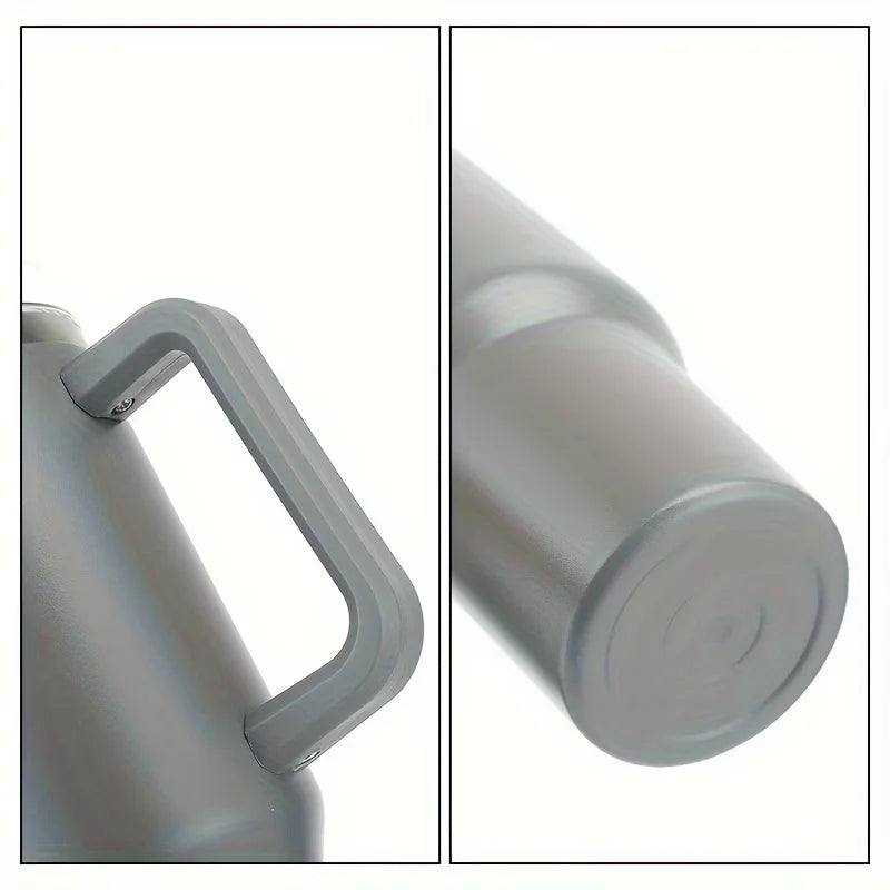 Double Wall Insulated Stainless Steel Tumbler With Handle And Straw