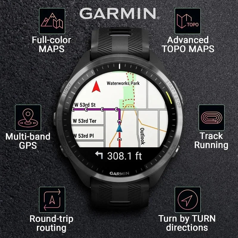 Best.Garmin Forerunner 965 Premium GPS Running and Triathlon 47mm Smartwatch with AMOLED Touchscreen Display